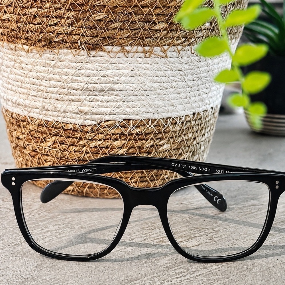 Vintage Oliver Peoples NDG-1 Black Square Optical Frames 50-19-144 Made in Japan